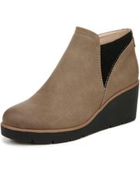 Naturalizer - Soul S Affirm Water Resistant Wedge Ankle Bootie Taupe 9.5 W - Lyst