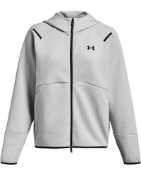Under Armour - Maglia Unstoppable Fleece Full-Zip Da Donna Mod Nero - Lyst