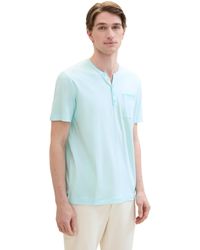 Tom Tailor - Basic Serafino T-Shirt mit Struktur - Lyst