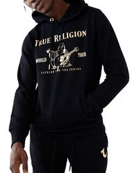 True Religion - Metallic Buddha Fleece Hoodie Kapuzenpullover - Lyst