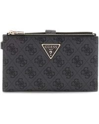 Guess - Laurel SLG Double Zip Organizer Coal Logo - Lyst