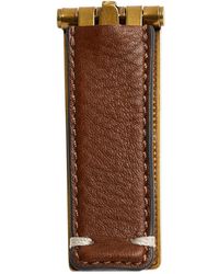 Fossil - Leather Leather Wrapped Hinged Money Clip - Lyst