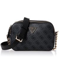 Guess - Noelle Top Zip Shoulder Bag (Coal Logo 1) Handbags - Lyst