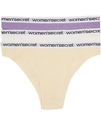 Women'secret - Braziliaanse Slipjes Van Katoen Met Logo - Lyst