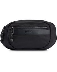 HUGO - Logo-embossed Belt Bag In Mixed Structures - Lyst