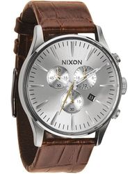 Nixon - Sentry S Analogue Quartz Watch With Leather Bracelet A4051888 - Lyst