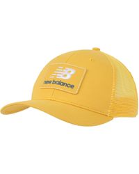 New Balance - , Nb Stacked Patch Logo Trucker, Casual Mesh Cap, Clementine - Lyst