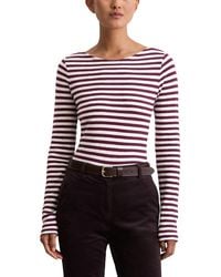 Marc O' Polo - Marc OߴPolo Langarmshirt mit U-Boot-Ausschnitt gestreift - Lyst