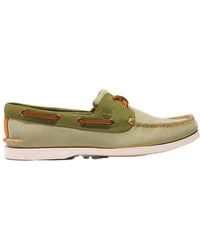 Timberland - Classic Boat Shoes Green Suede Leather - Lyst