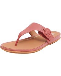 Fitflop - Gracie Rubber-buckle Leather Toe-post Sandals Flip-flop - Lyst