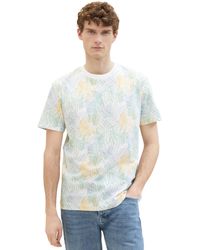 Tom Tailor - Basic T-Shirt mit sommerlichem Muster - Lyst