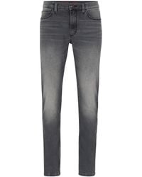 HUGO - Extra-slim-fit Jeans In Silver-wash Stretch Denim - Lyst