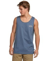 Billabong - Orbit Arch Premium Tank Vest T Shirt Top Size Uk Xx-large Slate Blue - Lyst