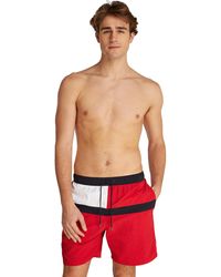 Tommy Hilfiger - Badeshorts Long Drawstring mit Tunnelzug - Lyst