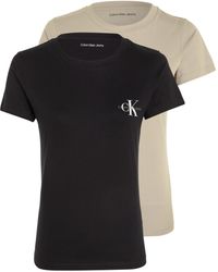 Calvin Klein - Short-sleeve T-shirt Monologo Slim Crew Neck Pack Of 2 - Lyst