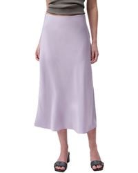 Calvin Klein - Matte Satin Midi Skirt - Lyst