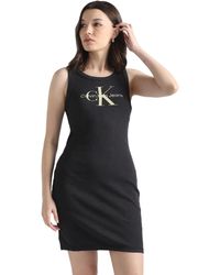 Calvin Klein - Kleid Rib Tank Dress Ärmellos - Lyst