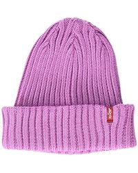 Levi's Ribbed Beanie, Cuffia Uomo, Rosa (Noir Regular Pink 82), Unica (Taglia Produttore: Un)