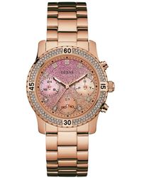 Guess - Ladies Confetti Watch With A Multi Colour Dial And Rosed Gold Plating Bracelet - Lyst