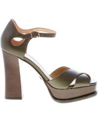 Michael Kors - Donna Sandalo Elana Platform in Pelle Verde. Tacco 11 cm Color Verde Size IT 38 - EU 38.5 (US 8) - Lyst