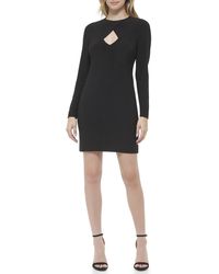 Tommy Hilfiger - Shift Jersey Long Sleeve V-Neck Dress Kleid - Lyst