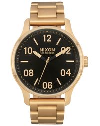Nixon - Patrol Gold/black 's Quartz And Custom Stainless Steel Watch. - Lyst