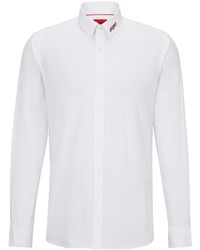 HUGO - Elisha02 Extra Slim-Fit Hemd aus bügelleichter Baumwoll-Popeline Weiß 38 - Lyst