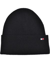 Tommy Hilfiger - Strickmütze Mütze Cotton Cashmere Beanie Baumwolle Kaschmir Schwarz One Size - Lyst