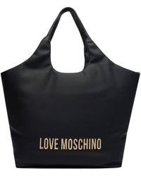 Love Moschino - Tasche PU GRS schwarz + HAMMERED LOGO - Lyst