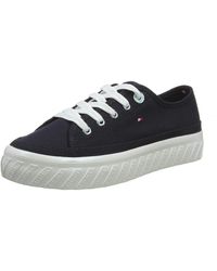 tommy hilfiger glitter flatform trainers