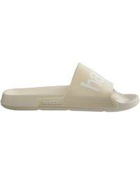 Havaianas - Hav. Slide Classic Logomania Black Flip Flops Beige 8 Uk - Lyst