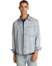 Calvin Klein - Uomo Camicia in Jeans Regular Denim Shirt Taschino sul Petto - Lyst
