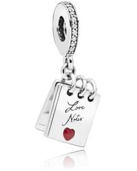 PANDORA - Charm Pendant In Sterling Silver Love Notes - Lyst