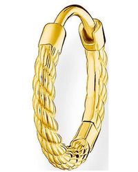 Thomas Sabo - Single Hoop Earring Rope Gold 925 Sterling Silver - Lyst
