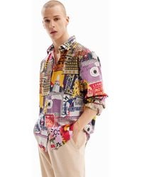 Desigual - Patchwork Poplin Shirt - Lyst