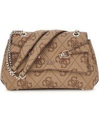 Guess - Lorelei Convertible Xbody Flap Bag Latte Logo - Lyst