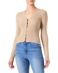 Vero Moda - Vmgold Rib Ls V-Neck Button Pullover - Lyst