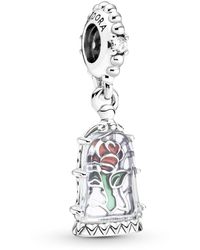PANDORA - Disney Die Schöne und das Biest Verzauberte Rose Charm-Anhänger in Sterling-Silber mit Zirkonia - Lyst