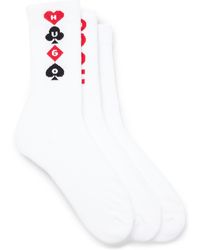 HUGO - Three-pack Of Short-length Socks With Ribbed Structure - Lyst