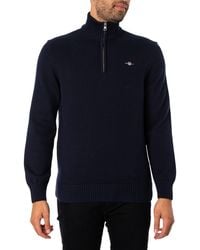 GANT - Lässiger Strickpullover Mit Halbem Reißverschluss - Lyst