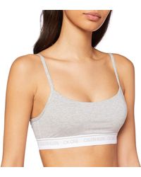 Calvin Klein Unlined Bralette Almohadillas y Rellenos de Sujetador - Gris