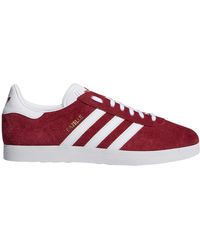 ladies red adidas gazelles