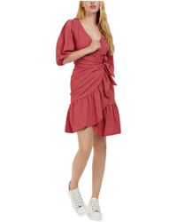 Guess - Donna Abito Zama Dress W2GK65KB450 XS Rosso RED WHITE VICHY L50L - Lyst