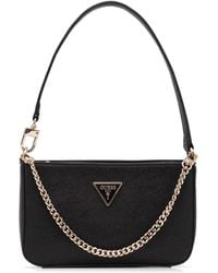 Guess - Noelle Mini Top Zip Shoulder Bag Black - Lyst