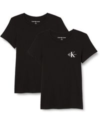 Calvin Klein - 2er Pack T-Shirts Kurzarm Monologo Slim Rundhalsausschnitt - Lyst