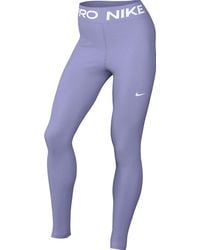 Nike - Pro legging Met Middelhoge Tailleband En Mesh-inzetstuk Voor - Lyst