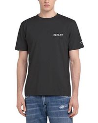 Replay - T-Shirt en Coton à ches Courtes pour s - Lyst