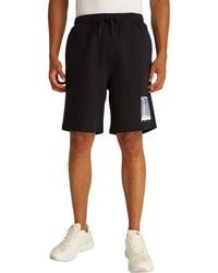 Calvin Klein - Uomo Pantaloncini in Felpa Brush Stroke Graphic in Cotone - Lyst