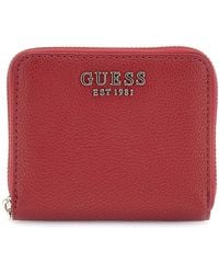 Guess - Geldbörse Gregoria SLG Small Zip Around Wallet Red rot - Lyst
