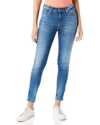 Tommy Hilfiger - Nora Mid Rise Skny Ankl Zip Mnm Straight Jeans - Lyst